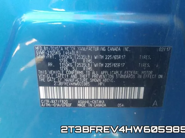 2T3BFREV4HW605985 фото 2