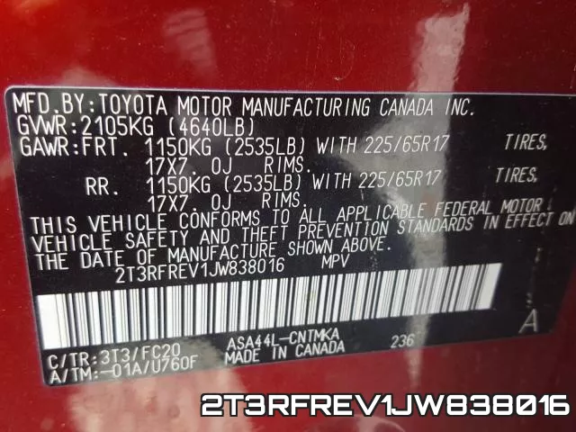 2T3RFREV1JW838016 фото 2