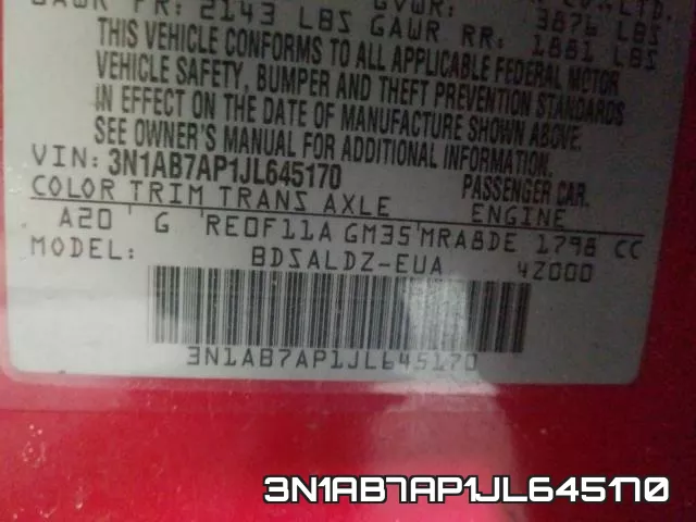 3N1AB7AP1JL645170 фото 2