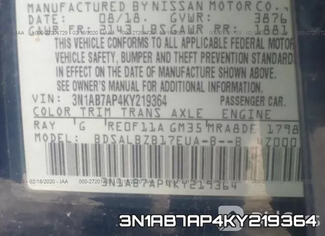 3N1AB7AP4KY219364 фото 10