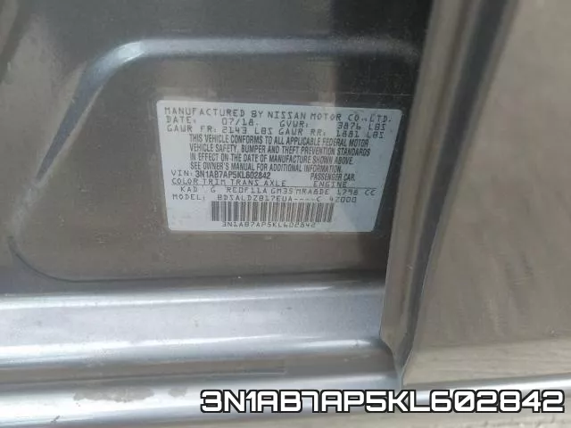 3N1AB7AP5KL602842 фото 2