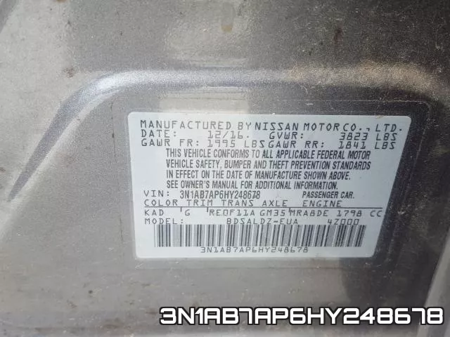 3N1AB7AP6HY248678 фото 2