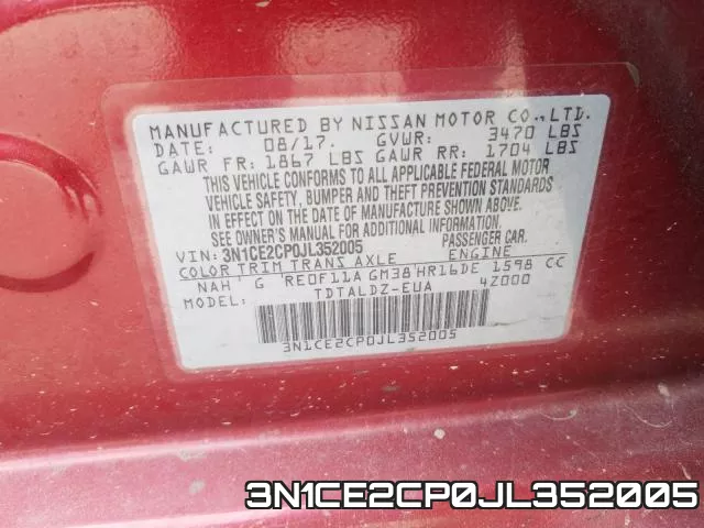 3N1CE2CP0JL352005 фото 2