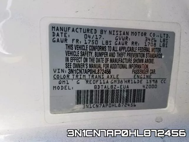 3N1CN7AP0HL872456 фото 2