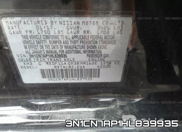 3N1CN7AP1HL839935 фото 10