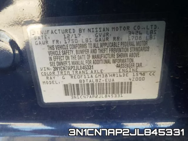 3N1CN7AP2JL845331 фото 2