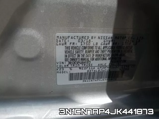 3N1CN7AP4JK441873 фото 2
