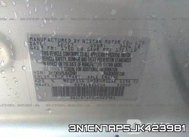 3N1CN7AP5JK423981 фото 10
