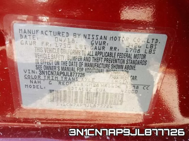 3N1CN7AP9JL877726 фото 2