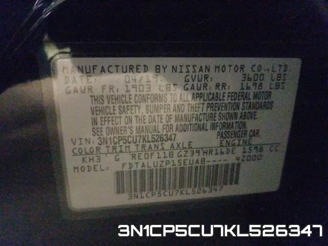 3N1CP5CU7KL526347 фото 2