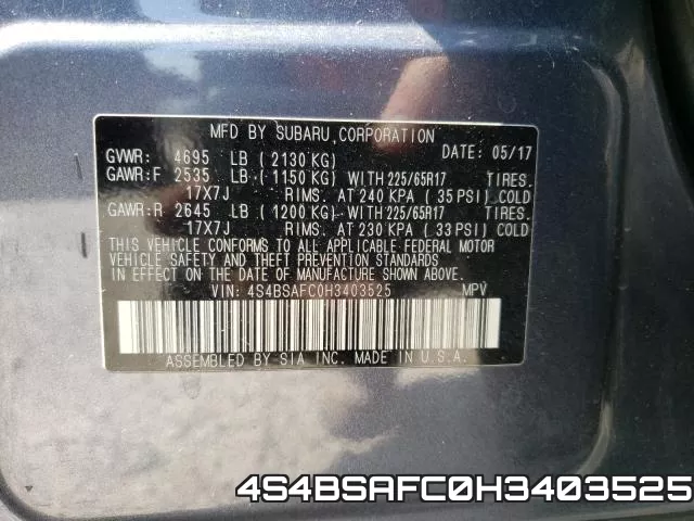 4S4BSAFC0H3403525 фото 2