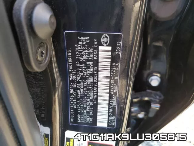 4T1G11AK9LU305815 фото 2