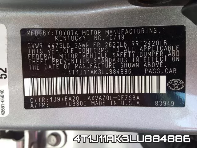 4T1J11AK3LU884886 фото 2