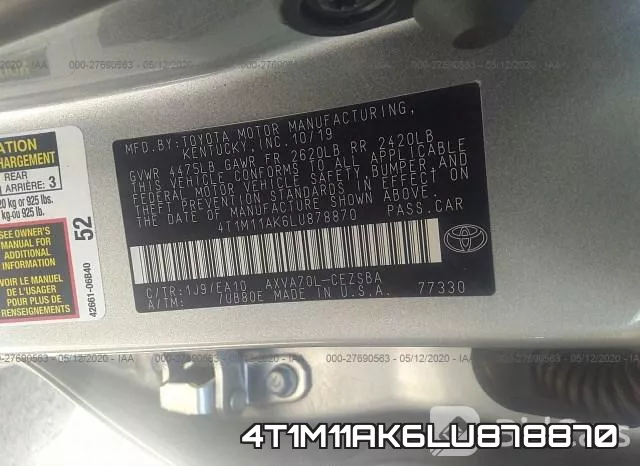 4T1M11AK6LU878870 фото 10