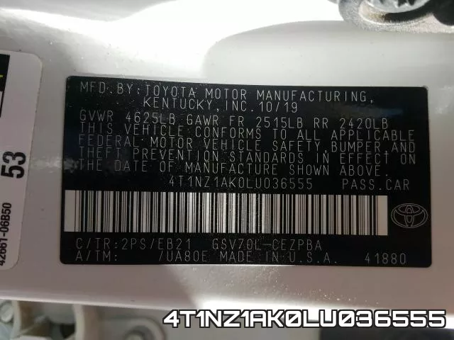 4T1NZ1AK0LU036555 фото 2