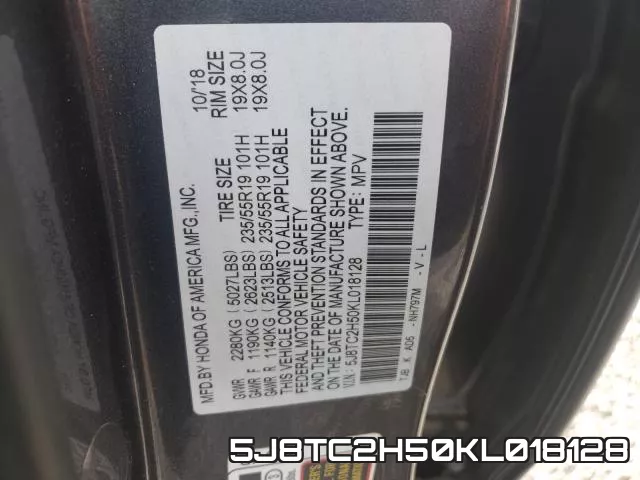 5J8TC2H50KL018128 фото 2