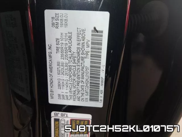 5J8TC2H52KL010757 фото 2