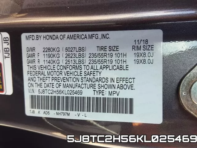 5J8TC2H56KL025469 фото 2