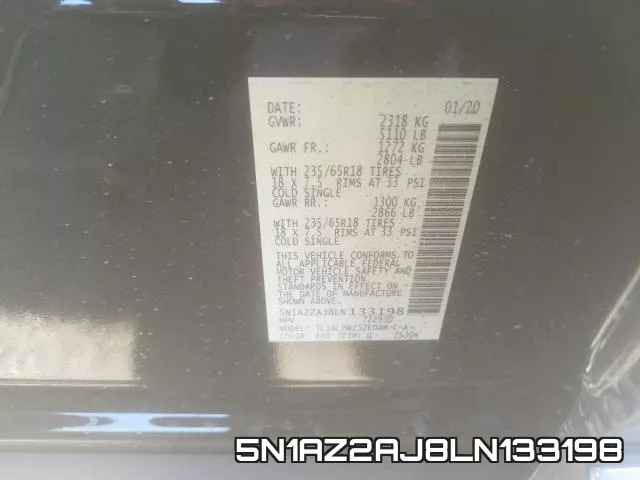 5N1AZ2AJ8LN133198 фото 2