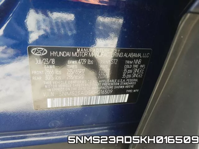 5NMS23AD5KH016509 фото 2