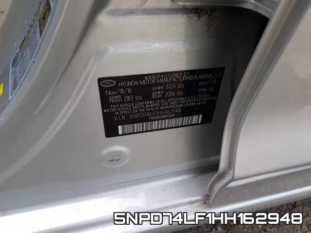 5NPD74LF1HH162948 фото 2