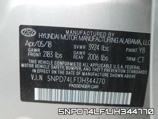 5NPD74LF1JH344770 фото 2