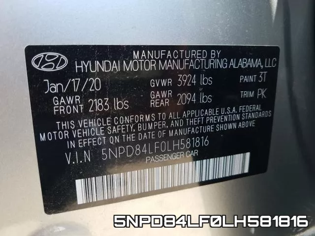 5NPD84LF0LH581816 фото 2