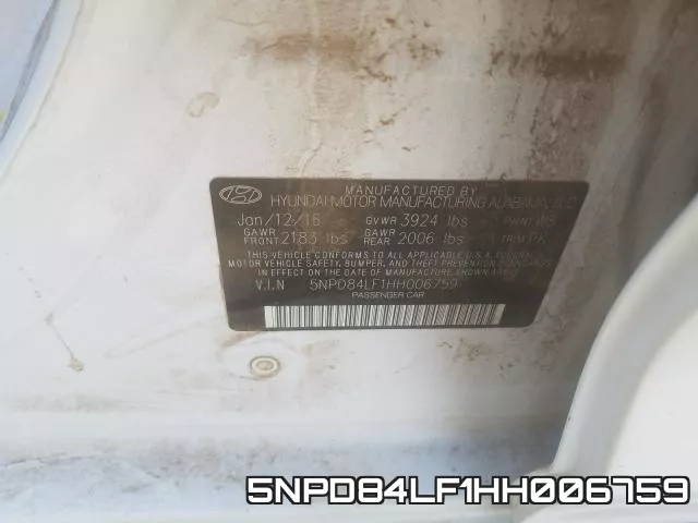 5NPD84LF1HH006759 фото 2