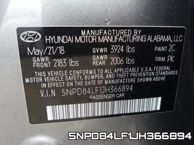 5NPD84LF1JH366894 фото 2