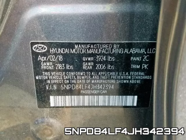 5NPD84LF4JH342394 фото 2