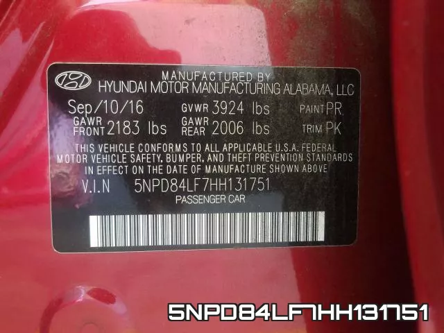 5NPD84LF7HH131751 фото 2