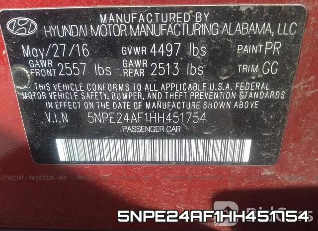 5NPE24AF1HH451754 фото 10