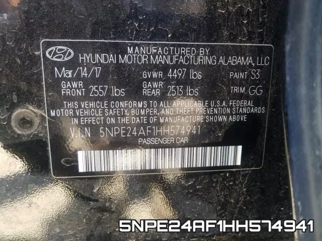 5NPE24AF1HH574941 фото 2