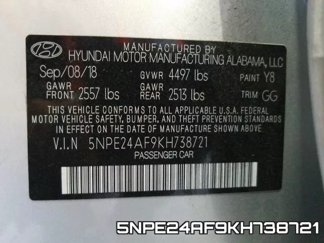 5NPE24AF9KH738721 фото 2