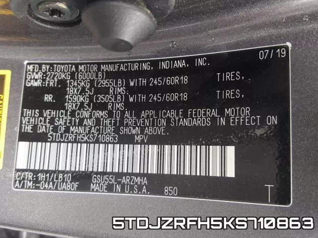 5TDJZRFH5KS710863 фото 2