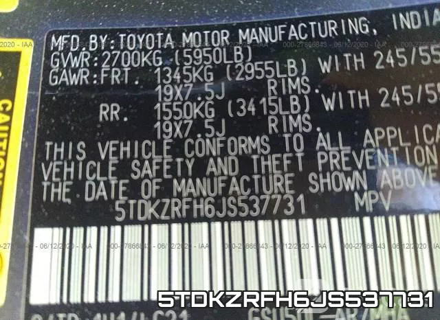 5TDKZRFH6JS537731 фото 10