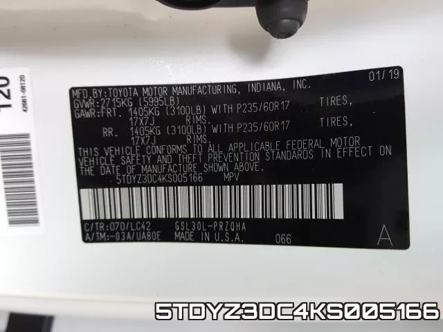 5TDYZ3DC4KS005166 фото 2