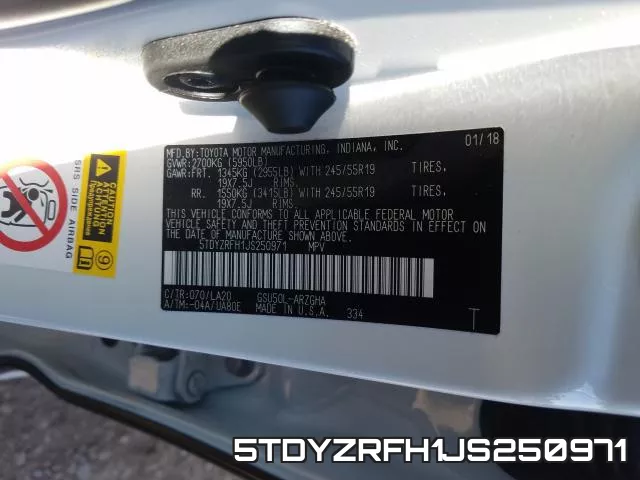 5TDYZRFH1JS250971 фото 2