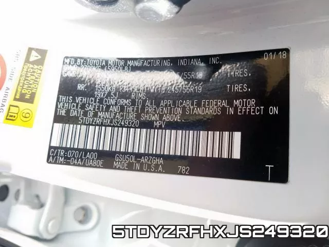 5TDYZRFHXJS249320 фото 2