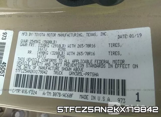5TFCZ5AN2KX179842 фото 10