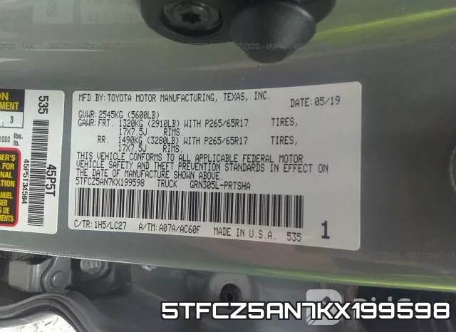 5TFCZ5AN7KX199598 фото 10