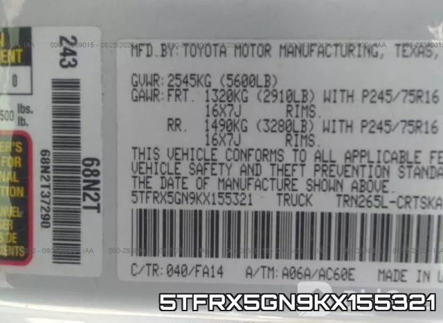 5TFRX5GN9KX155321 фото 10