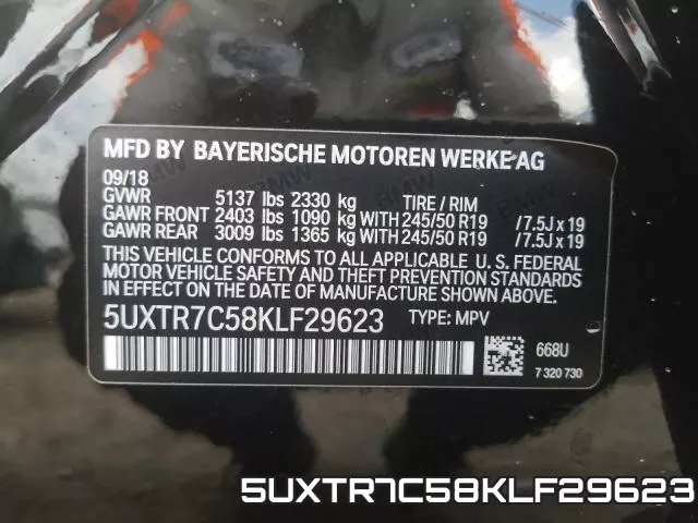 5UXTR7C58KLF29623 фото 2