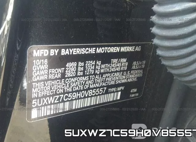 5UXWZ7C59H0V85557 фото 10