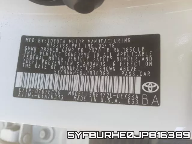 5YFBURHE0JP816389 фото 2