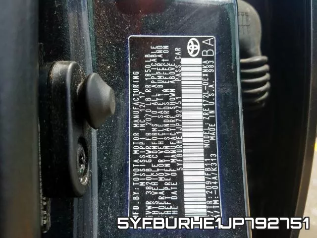 5YFBURHE1JP792751 фото 2