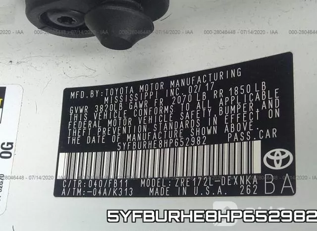 5YFBURHE8HP652982 фото 10