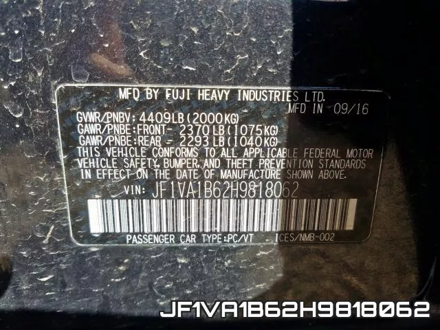 JF1VA1B62H9818062 фото 2
