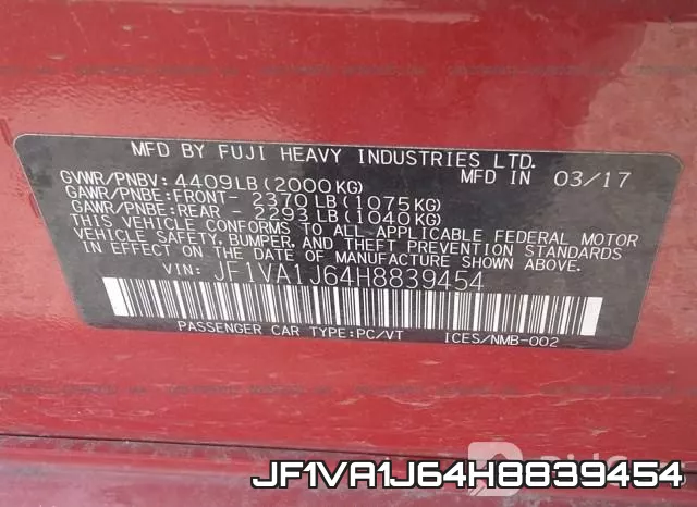 JF1VA1J64H8839454 фото 10