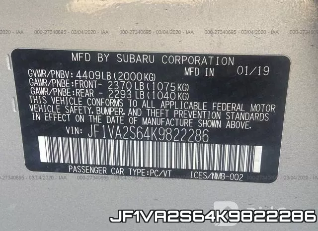 JF1VA2S64K9822286 фото 10